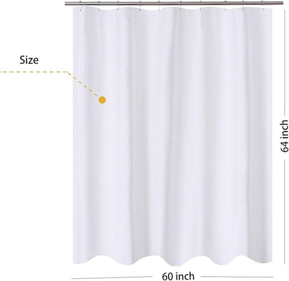 N&Y HOME RV Shower Curtain or Liner Fabric 60 x 64 inches, Perfect for Camping Travel Trailer, White Bathroom Curtains with Grommets, 60x64
