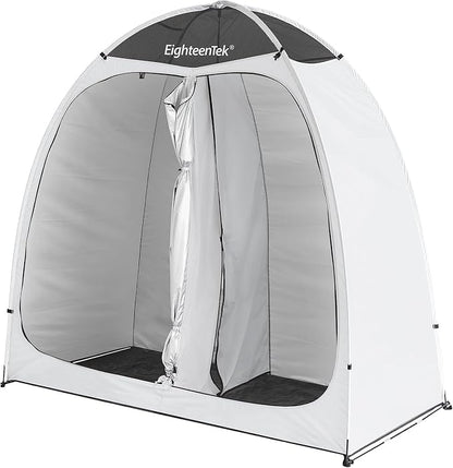 EighteenTek® Shower Tent Changing Room 2 Rooms Outdoor Pop Up Camping Portable Privacy Dressing Shelter 83"x43"x80"H