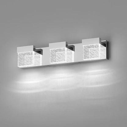 Bubble Vanity Lights, 3 Light Chrome Modern Crystal Vanity Lights for Bathroom 6000K