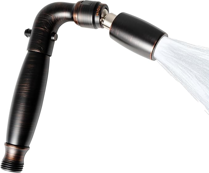 High Sierra® Solid Metal Handheld Shower Head, Lead-Free, with Built-In Trickle Valve. Shower Hose and Holder Not Included. Low Flow 1.25 GPM. Oil Rubbed Bronze