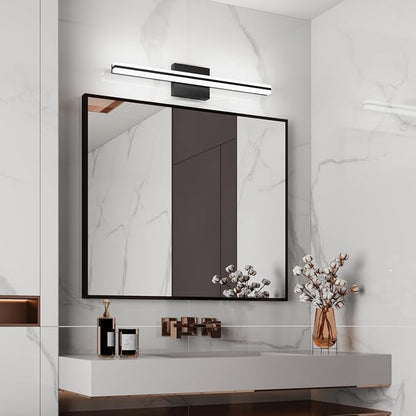 SOLFART Bathroom Light Fixtures Over Mirror Dimmable 5CCT Modern LED Black Vanity Light 24 Inch Wall Lights