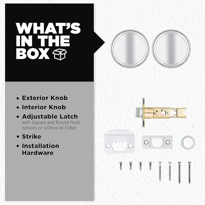 Kwikset Maven Interior Passage Door Knob, Handle for Closet and Hallway Doors, Round Non-Locking Doorknob in Polished Chrome, with Microban Protection (Pack of 10)