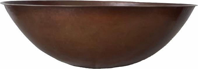 16" x 13" Oval Copper Bathroom Sink Mexican Copper Bath Sink Pure Copper Hand Hammered Dual Mount Brown CPS02