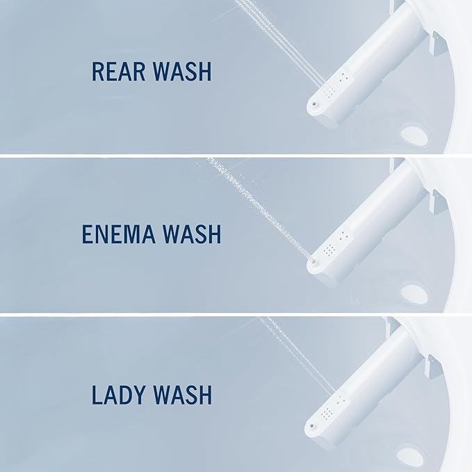 Lotus Bidet ATS-1000 Round with Enema Wash (Purestream) for constipation relief, Heated Seat With Remote Control, Temperature Controlled Wash, Warm Air Dryer, Easy DIY Installation, Made in Korea