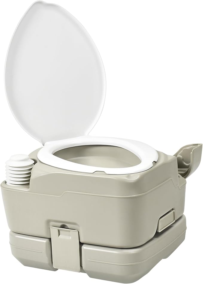 YITAMOTOR 2.6 Gal Portable Toilet for Camping, RV Toilet with Diagonal Elongated Bowl Seat, Porta Potty with Hand Sprayer, Leak-Proof for Adults, RV Travel, Hospital, Boat, Trip, Home