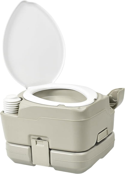 YITAMOTOR 2.6 Gal Portable Toilet for Camping, RV Toilet with Diagonal Elongated Bowl Seat, Porta Potty with Hand Sprayer, Leak-Proof for Adults, RV Travel, Hospital, Boat, Trip, Home