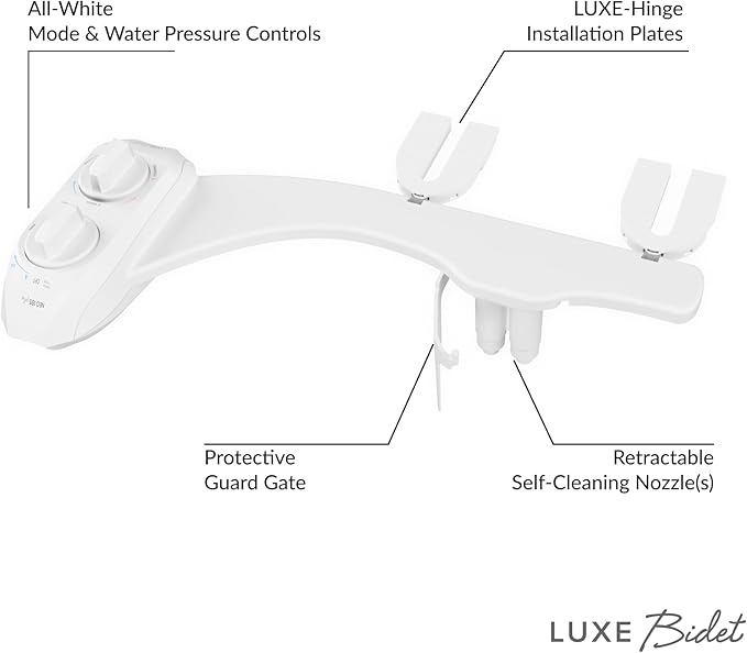 LUXE Bidet NEO 185 Plus White and LUXE Elongated Toilet Seat Bundle