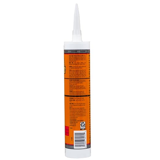Gorilla 100% Silicone Caulk, Kitchen & Bath Sealant, 10oz Cartridge, Clear | Waterproof & Mold Resistant, Flexible Seal Prevents Shrinking, Great for Showers, Tubs, and Sinks