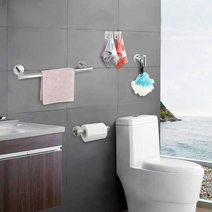 TocTen 5 PCS Bathroom Hardware Set SUS304 Stainless Steel-Towel Rack Set Include Lengthen Hand Towel Bar+Toilet Paper Holder+3 Robe Towel Hooks Bathroom Accessories Towel Bar Set(Polished Chrome,16IN)