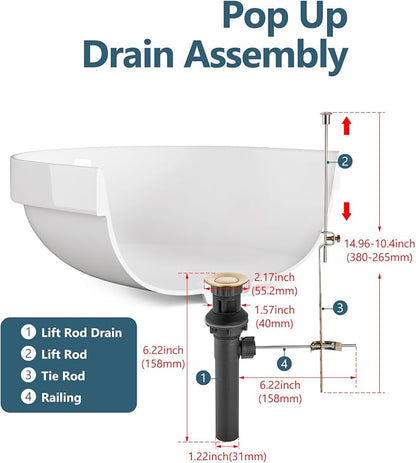 4-Inch Centerset Bathroom Sink Faucet with Drain, Brushed Gold | Single-Handle Vanity Faucet with Lift Rod Drain, 24-Inch Supply Lines, 1.2 GPM, 3-Hole Deck Mount, Easy Installation