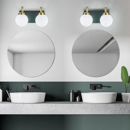 2 Lights Bathroom Vanity Light Fixtures Over Mirror Modern Sand Black Gold Wall Sconce Vanity Light for Bathroom Lighting
