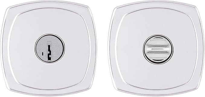 Kwikset Arroyo Knob Entry Door Knob with Lock and Key, Secure Keyed Handle Exterior Doorknob, Front Entrance and Bedroom, Polished Chrome, Pick Resistant SmartKey Rekey Security