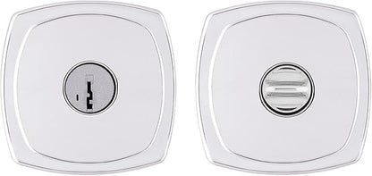 Kwikset Arroyo Knob Entry Door Knob with Lock and Key, Secure Keyed Handle Exterior Doorknob, Front Entrance and Bedroom, Polished Chrome, Pick Resistant SmartKey Rekey Security