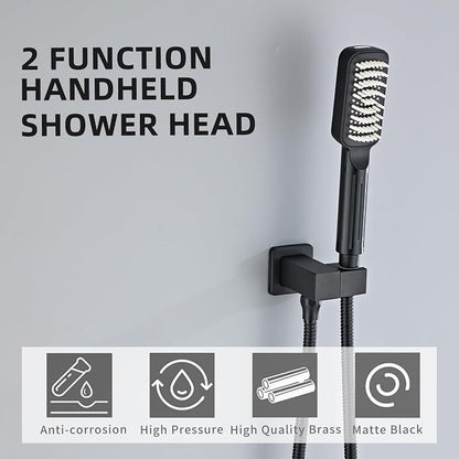 Handheld Shower Head，High Pressure Shower Head,Water Saving Detachable Shower Wand with Solid Brass Body and 5 ft Flexible Hose, Easy to Clean and Durable (Soft Head)