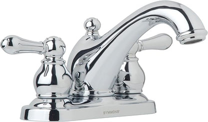 Symmons Allura 4 in. Centerset 2-Handle Bathroom Faucet with Drain Assembly in Polished Chrome (1.2 GPM)