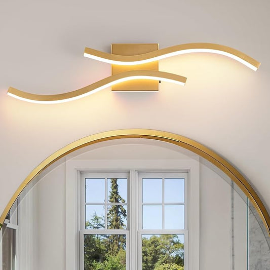 Bathroom Vanity Light Fixture, 26W 5CCT Dimmable Modern Led Bathroom Light Fixtures Over Mirror, LED Vanity Lighting Bar for Bathrooms (Gold, 24inch)