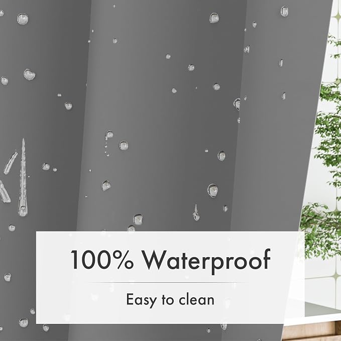 Grey Shower Curtain Liner, 72x72 Plastic Shower Liner PEVA Medium Weight Inside Shower Curtains for Bathroom with Rustproof Grommets