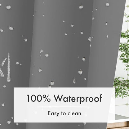 Grey Shower Curtain Liner, 72x72 Plastic Shower Liner PEVA Medium Weight Inside Shower Curtains for Bathroom with Rustproof Grommets