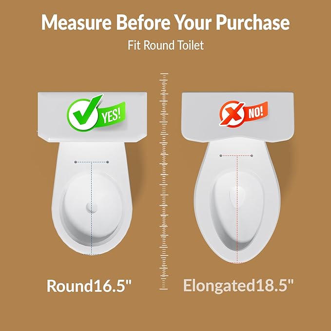 Bidet Toilet Seat Non-Electric,Fits Round Toilets - Soft Close Lid,Quick-Release for Easy Cleaning - Dual Nozzle System with Self Cleaning,Adjustable Water Pressure