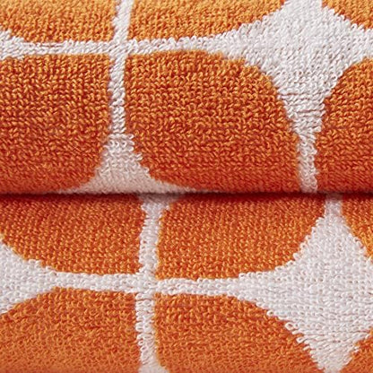 Intelligent Design Lita Cotton Bath Towel Set Jacquard, 6 Piece, Orange