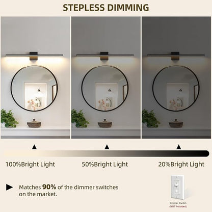 Bathroom Light Fixtures Over Mirror, 32 Inch Black Bathroom Vanity Light, LED Modern Wall Sconce 3000K Bar Vanity Lights for Restroom