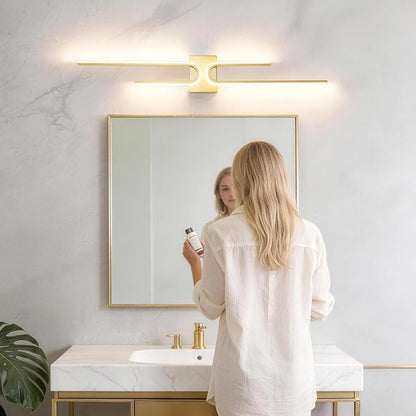 Modern LED Bathroom Vanity Light, Dimmable Vanity Light Fixture, Gold Bathroom Light Fixtures over Mirror, Wireless LED Wall Sconce with Remote Control, 39.17 Inch Wall Light for Bedroom, Living Room