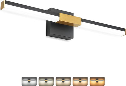 SOLFART Bathroom Vanity Lights 32-Inch: Black and Gold Dimmable 5 Color Temperature 360 Degree Rotation Bathroom Lights Over Mirror ETL IP44