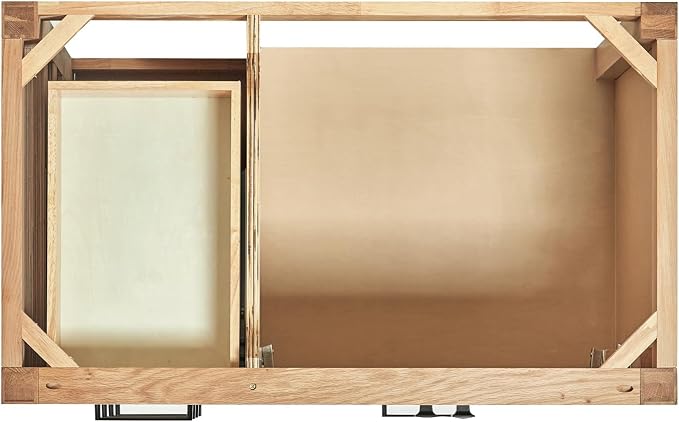 ARIEL Cambridge 36-inch Bathroom Vanity with Sink,Solid Wood, 1.5-inch Italian Carrara Marble Countertop, Single Rectangular Porcelain Sink, 2 Soft Closing Doors, 5 Dovetail Drawers, White Oak