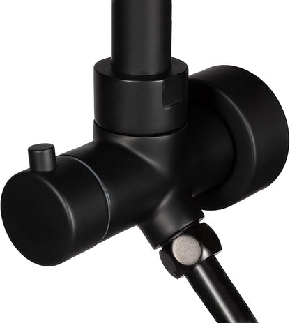 Lanikai Rain Shower Head with Handheld Spray Combo - 1028-MB-1.8GPM, Matte Black - 8" Rain Showerhead with Handheld Sprayer, 3 Spray Jets, 5-Function Rainfall Shower Head with Hose, 1.8 GPM