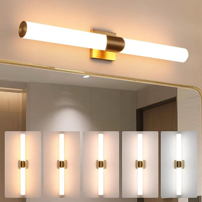 30" Gold Bathroom Vanity Lights, Wall Sconce with Acrylic Shade | Modern Wall Light for Bathroom Bedroom Living Room Hallway