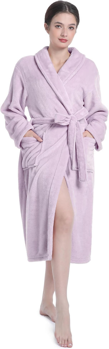 Plush Soft Robes for Women, Premium Fleece Womens Robe Cozy Warm Bathrobe