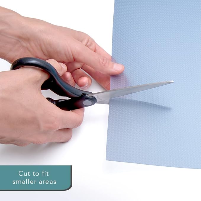 Con-Tact Brand Under Sink Mat, Waterproof Mat for Under Kitchen Sink, Bathroom, and Laundry Room, Non-Adhesive and Durable Shelf Liner, Easy to Clean, 24" x 48", Blue Woven