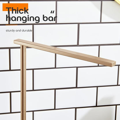 Hand Towel Bar for Bathroom Vanity Countertop 1-Tier Towel Holder Free Stand with Heavy Marble Base Thicken Steady, Champagne Bronze Stainless Steel AN7002CPG