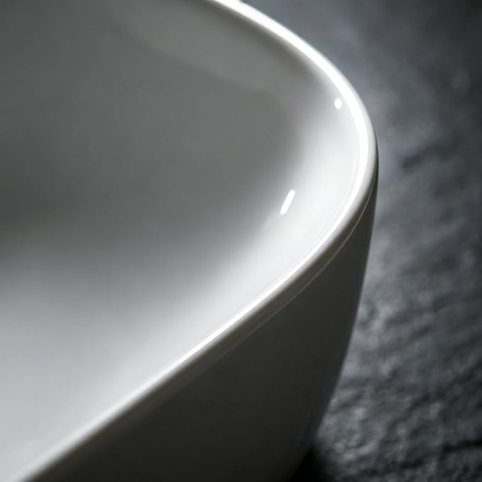 NUESTRA VIDA 18.1"x13" Bathroom Vessel Sink, White Ceramic Sink Bowl Above Counter, Vanity Sink, Lavatory Wash Basin