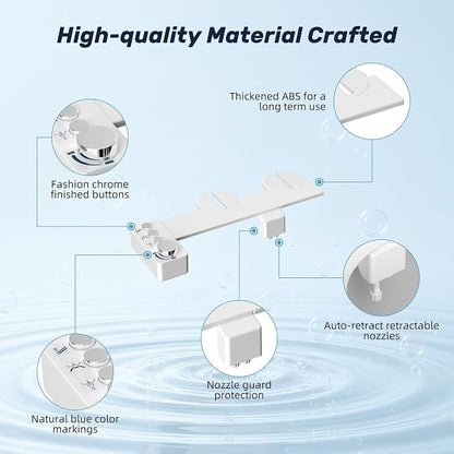 Bidet Attachment for Toilet Seat Non Electric Bidets Self Cleaning Sprayer | Dual Nozzle Water Pressure Bidet with Rear/Feminine Wash Spray-Adjustable Bidets Wash Butt Cleaner for Bathroom