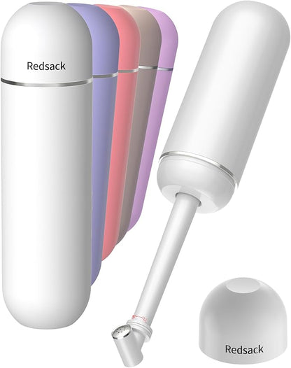 Portable Bidet for Travel & Camping - Manual Squeeze Peri Bottle Handheld | 3 Leak-Proof Seals | BPA-Free | Feminine Hygiene Care Postpartum | Extendable Sprayer with Nozzle for Men&Women-White