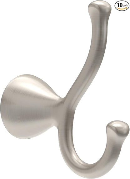 Delta ARV35-DN Arvo Double Towel Hook Bath Hardware Accessory in Brushed Nickel (Pack of 10)