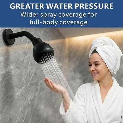 High Pressure Rain Shower Head, 3 Inch Anti-Clog Self-Cleaning Silicone Jets, 2.5 GPM with 1.8 GPM Flow Restrictor, Easy Install for Low Water Pressure, Hotel SPA Experience (Chrome)
