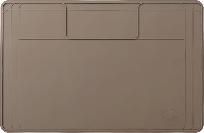 The Original Under Sink Mat - Silicone Waterproof mat, Trimmable, Easy to Clean, Kitchen cabinet liner, Under sink protector mats, Drip Tray with Lip (Brown, 31" x 22")