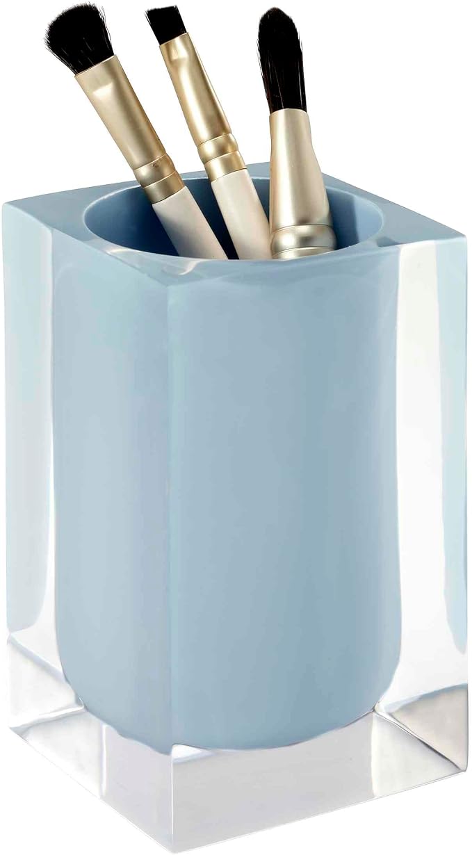 Izod - Bathroom Set, 4pc Resin Countertop Accessories, Modern Home Decor, Dorm Room Essentials (Marina Collection, Blue)