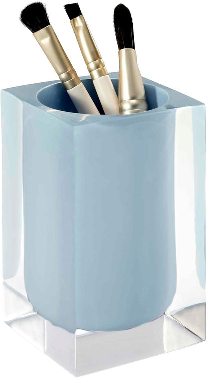 Izod - Bathroom Set, 4pc Resin Countertop Accessories, Modern Home Decor, Dorm Room Essentials (Marina Collection, Blue)