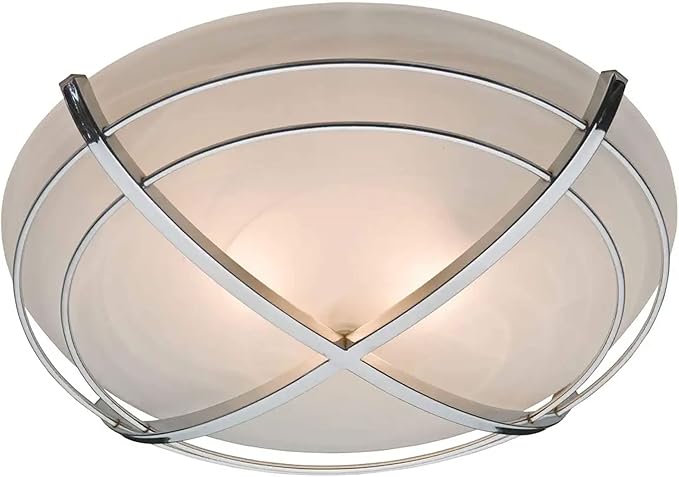 Good Housekeeping Kingsley (81030) Decorative 90 CFM 2.5 Sones Bathroom Ventilation Exhaust Fan with Lighting (Chrome)