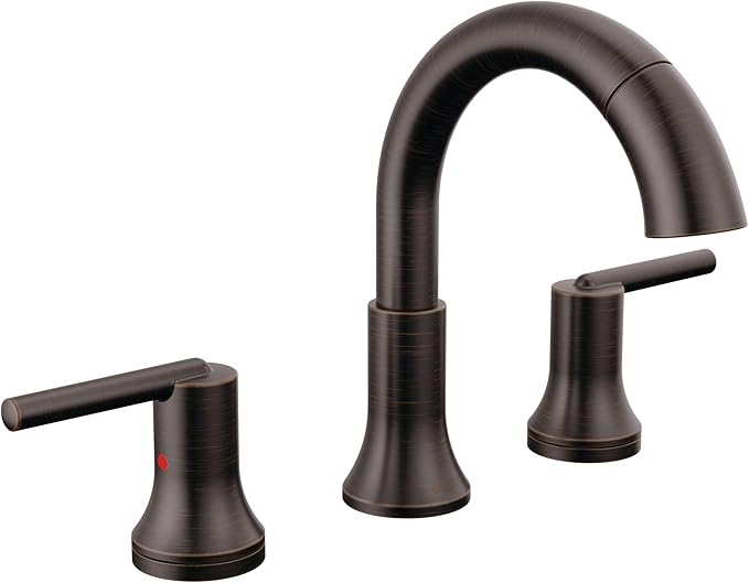 Delta Faucet Trinsic Pull Down Bathroom Faucet, Bathroom Pull Out Faucet, Oil Rubbed Bronze Widespread Bathroom Faucet 3 Hole Pull Down, Bathroom Sink Faucet Magnetic, Venetian Bronze 3559-RBPD-DST