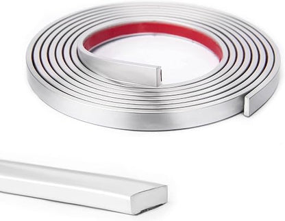 Art3d 10 ft Peel and Stick Flexible Molding Trim for Wall Tile Edge, Silver | Durable, Waterproof, Oil-Proof, Superior Adhesive, Useful, Easy to Clean, Ideal for Mirror Edges, Accent Walls, Backsplashes