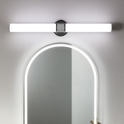 Kichler Sashi 32" LED Large Bath Bar with White Glass in Black, Modern, for Vanity, Fireplace, Buffet, Hallway, Vanity Mirror, (32" W x 5" H) 55193BKLED