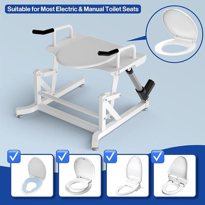POCHAR Electric Toilet Lift Seat, Powered Toilet Lift Seat Riser for Senior | Electric Toilet Seat Lift with Handles, Electric Toilet Assist Sit to Stand Lift Height Adjustable - Support to 330lbs