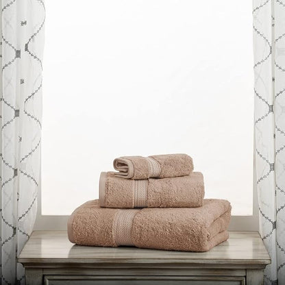 SUPERIOR Egyptian Cotton Ultra Plush & Absorbent, 3 Piece Set, Latte | Quick Dry, Soft Luxury Towel Set, Bath Essentials, Guest Bath, Spa, 1 Bath, 1 Hand, 1 Face Towels, Madeline Towels