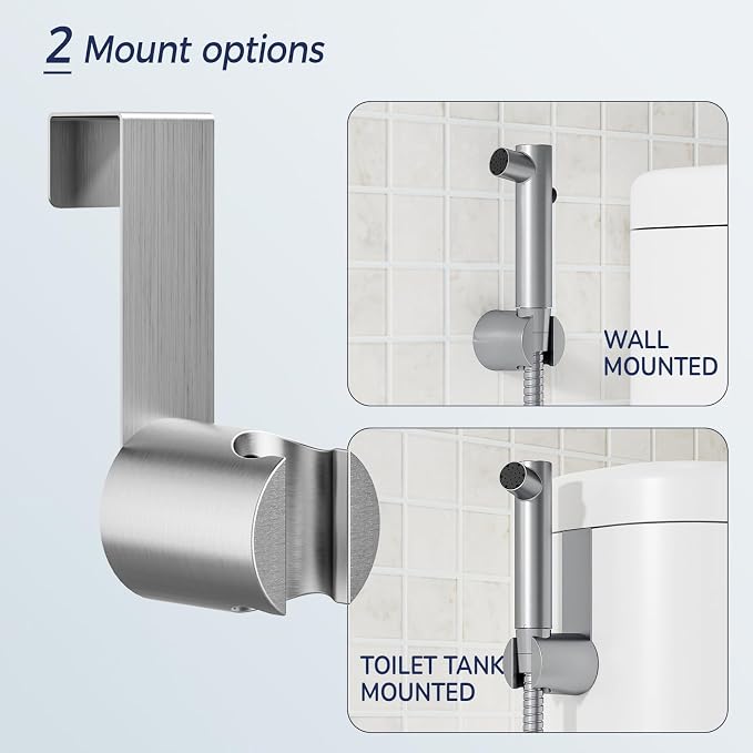 Stainless Steel Handheld Bidet Sprayer for Toilet, Stepless Water Pressure Control, Gentle Toilet Jet Spray with Leak-Proof Bidet Hose, Ideal for Feminine Hygiene, Cloth Diaper, Pet Cleaning