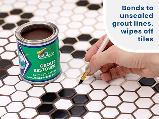 Grout Pen Grout Paint for Tile, Floor & Shower - Brown - 125ml (4.2oz) | Waterproof Paint Grout Refresh Restorer for Kitchen & Bathroom Tiles - Can Size for Larger Projects