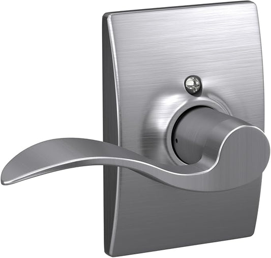 Schlage Accent Lever with Century Trim Non-Turning Lock in Satin Chrome - Left Handed